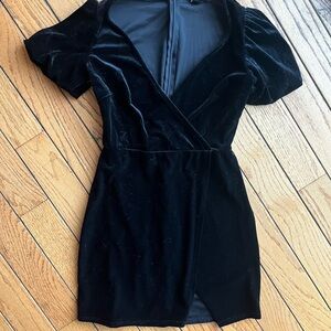 Black Velvet Mini Dress